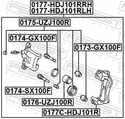 FEBEST FEBEST (0175-UZJ100R) Repair Kit, brake caliper 