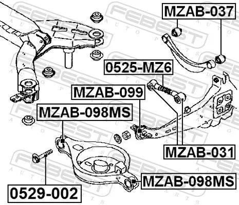 FEBEST FEBEST 0525-MZ6 FEBEST 0525-MZ6 Track Control Trailing Suspension Arm 