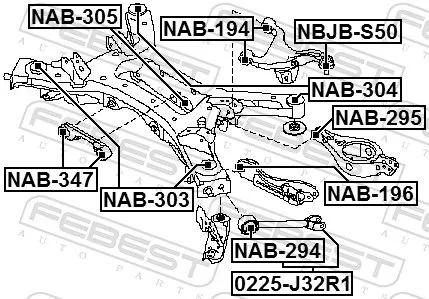 FEBEST FEBEST (NAB-347) Mounting, differential 