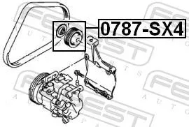 FEBEST FEBEST 0787-SX4 Tensioner Pulley, V-ribbed belt 