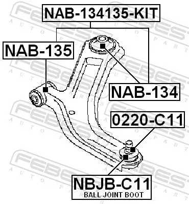 FEBEST FEBEST (NAB-134) Mounting, control/trailing arm 