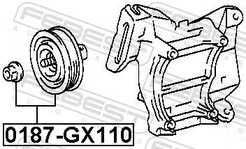 FEBEST FEBEST 0187-GX110 Tensioner Pulley, V-ribbed belt 