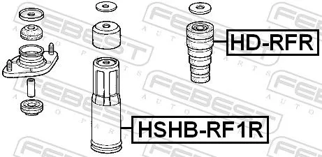 FEBEST FEBEST (HSHB-RF1R) Protective Cap/Bellow, shock absorber 