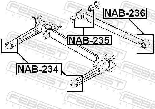FEBEST FEBEST (NAB-235) Mounting, control/trailing arm 