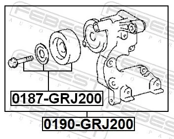 FEBEST FEBEST 0187-GRJ200 Tensioner Pulley, V-ribbed belt 