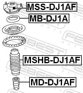 FEBEST FEBEST (MSHB-DJ1AF) Protective Cap/Bellow, shock absorber 