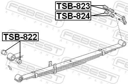 FEBEST FEBEST (TSB-823) Bushing, leaf spring 
