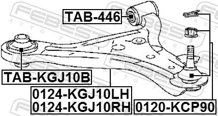 FEBEST FEBEST (TAB-KGJ10B) Mounting, control/trailing arm 