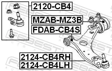 FEBEST FEBEST (FDAB-CB4S) Mounting, control/trailing arm 