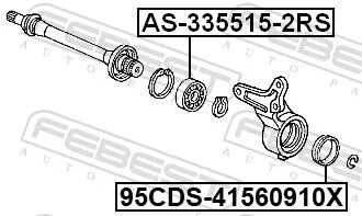 FEBEST FEBEST AS-335515-2RS Bearing, drive shaft 