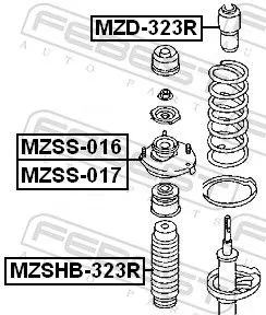 FEBEST FEBEST (MZSHB-323R) Protective Cap/Bellow, shock absorber 
