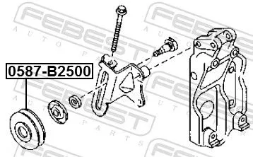 FEBEST FEBEST 0587-B2500 Tensioner Pulley, V-ribbed belt 