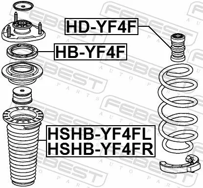 FEBEST FEBEST HB-YF4F Rolling Bearing, suspension strut support mount 