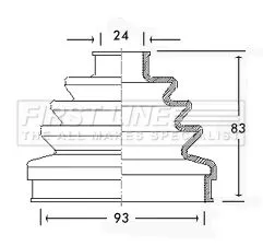 FIRST LINE FIRST LINE FCB2278  FIRST LINE Drive Shaft Cv Boot Kit 