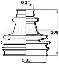 FIRST LINE FIRST LINE FCB2280R  FIRST LINE Drive Shaft Cv Boot Kit 