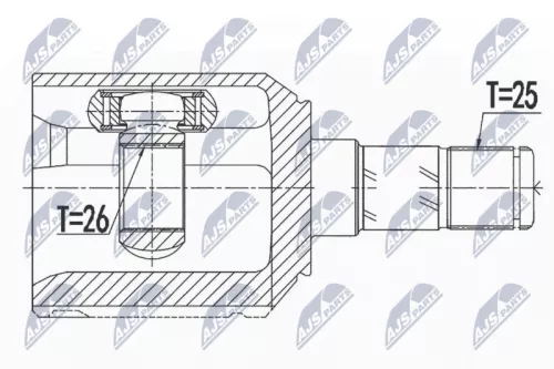 NTY NTY NPW-AR-011 Front Left NTY Cv Joint & Boot Kit 