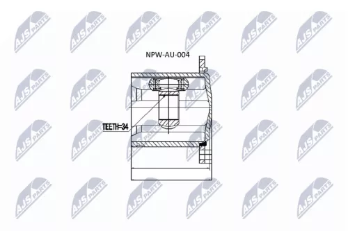 NTY NTY NPW-AU-004 Inner Front Left Front Right NTY Cv Joint & Boot Kit 