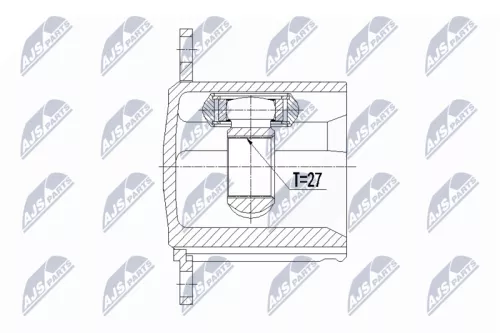 NTY NTY NPW-AU-010 Front Front Left Front Right NTY Cv Joint & Boot Kit 