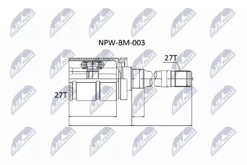 Front Right Inner NTY Cv Joint & Boot Kit