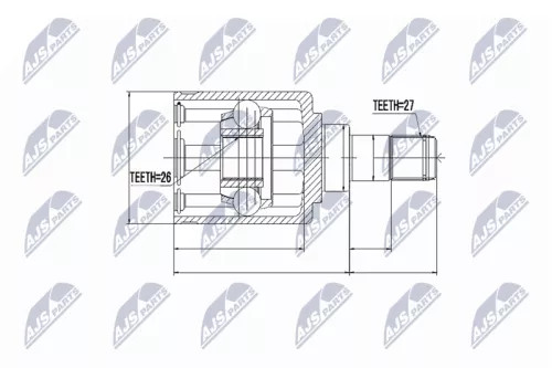 NTY NTY NPW-BM-006 Front Left Inner NTY Cv Joint & Boot Kit 