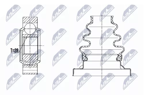 NTY NTY NPW-BM-031 Rear NTY Cv Joint & Boot Kit 