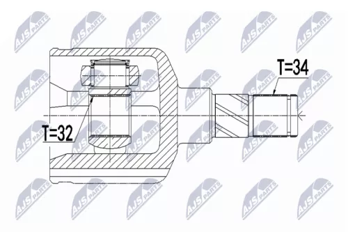 Front Left NTY Cv Joint & Boot Kit