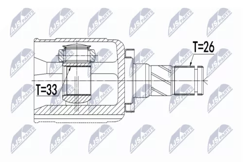 NTY NTY NPW-BM-086 Front Left NTY Cv Joint & Boot Kit 