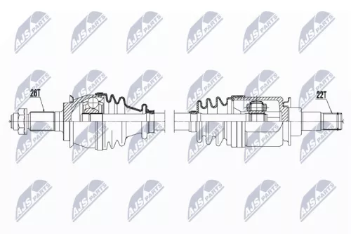 NTY NTY NPW-BM-119 NTY NPW-BM-119 Drive Shaft 