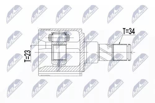 Front Left NTY Cv Joint & Boot Kit
