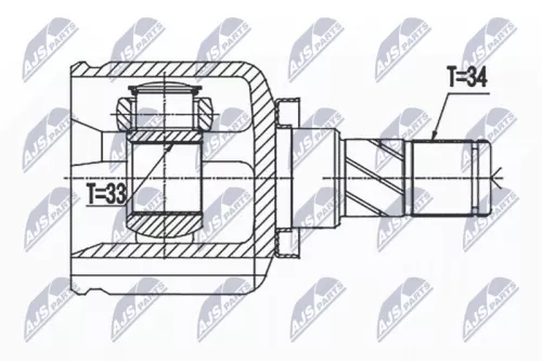 Front Left NTY Cv Joint & Boot Kit