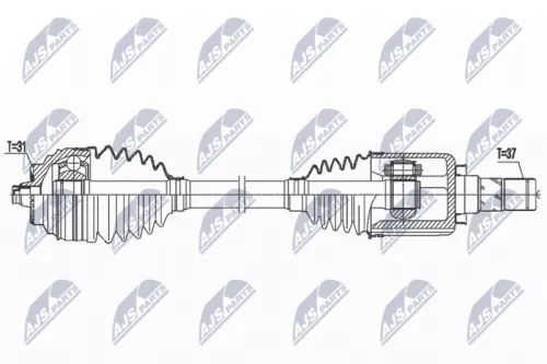 NTY NTY NPW-BM-166 NTY NPW-BM-166 Drive Shaft 