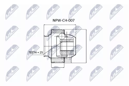 NTY NTY NPW-CH-007 Rear Rear Left Rear Right NTY Cv Joint & Boot Kit 
