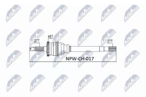 NTY NPW-CH-017 Drive Shaft