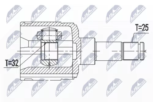 NTY NTY NPW-CH-024 Front Inner NTY Cv Joint & Boot Kit 