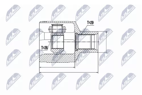 NTY NTY NPW-CH-026 Front Right NTY Cv Joint & Boot Kit 