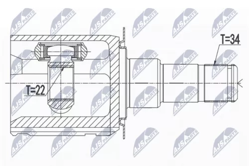 Front Right Inner NTY Cv Joint & Boot Kit