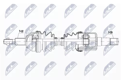 NTY NTY NPW-CH-034 NTY NPW-CH-034 Drive Shaft 