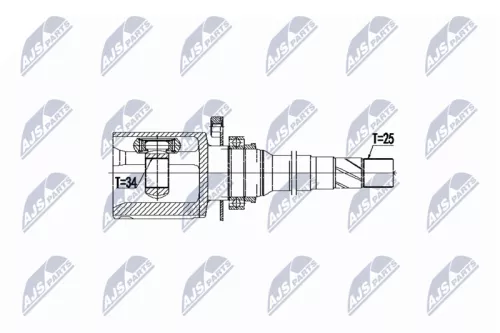 NTY NTY NPW-CH-041 Front Right NTY Cv Joint & Boot Kit 
