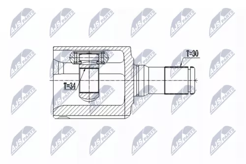 NTY NTY NPW-CH-043 Front Left NTY Cv Joint & Boot Kit 