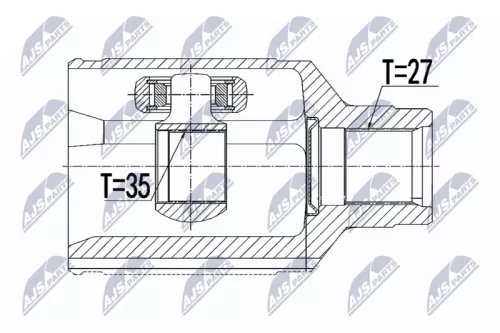 NTY NTY NPW-CH-077 Front Right NTY Cv Joint & Boot Kit 