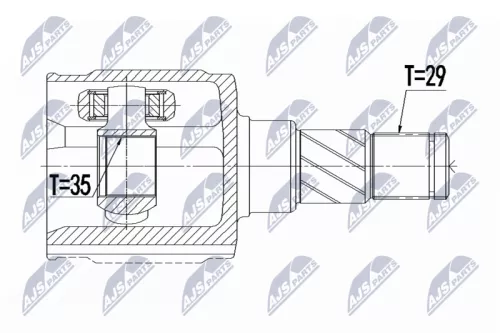 NTY NTY NPW-CH-079 Rear Rear Left Rear Right NTY Cv Joint & Boot Kit 