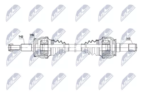 NTY NTY NPW-CH-156 NTY NPW-CH-156 Drive Shaft 