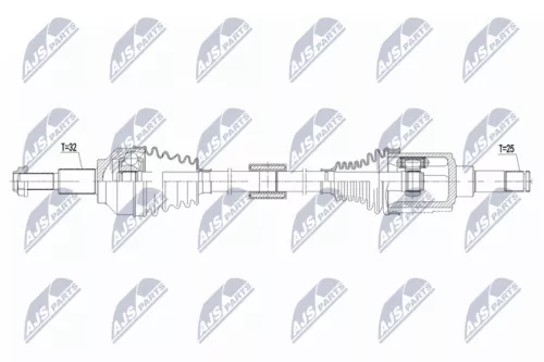 NTY NTY NPW-CH-178 NTY NPW-CH-178 Drive Shaft 