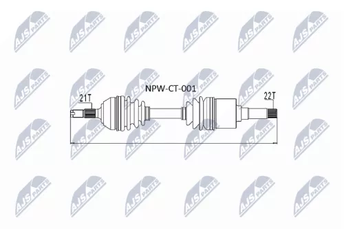 NTY NTY NPW-CT-001 NTY NPW-CT-001 Drive Shaft 