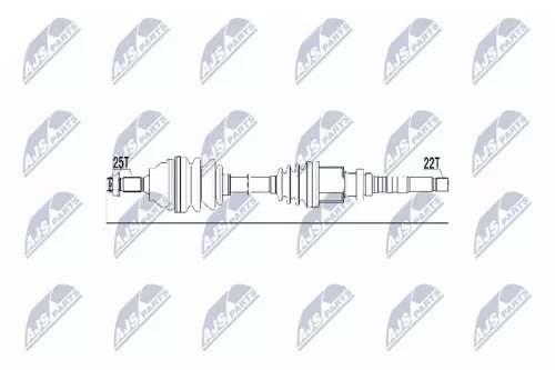 NTY NTY NPW-CT-019 NTY NPW-CT-019 Drive Shaft 
