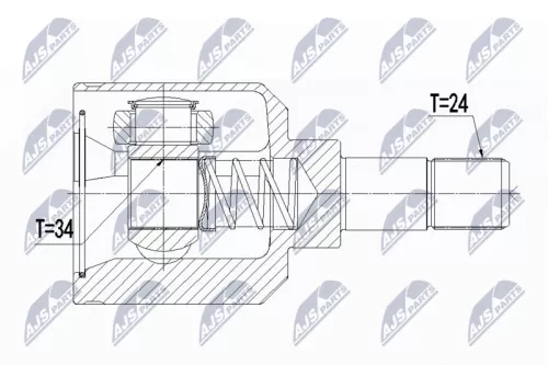 Inner NTY Cv Joint & Boot Kit