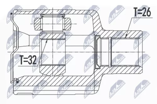 NTY NTY NPW-DW-007 Inner Front Right NTY Cv Joint & Boot Kit 