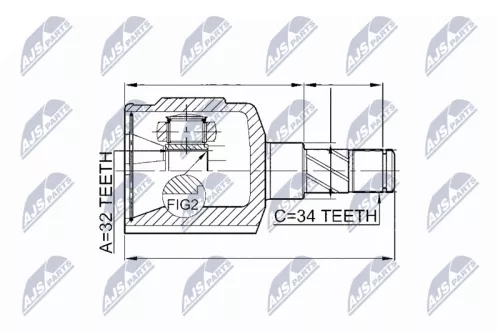NTY NTY NPW-DW-014 Front Left NTY Cv Joint & Boot Kit 