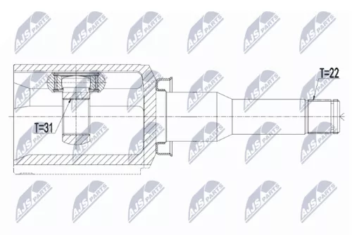 NTY NTY NPW-DW-030 Front Left Inner NTY Cv Joint & Boot Kit 