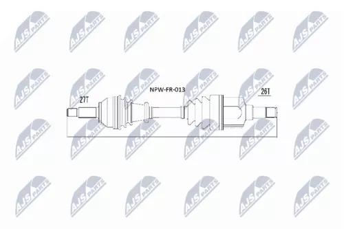 NTY NTY NPW-FR-013 NTY NPW-FR-013 Drive Shaft 